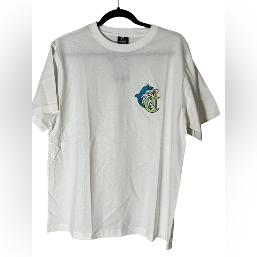 Clottee‎ by Clot dolphin beach club short sleeve t-shirt top men's white small